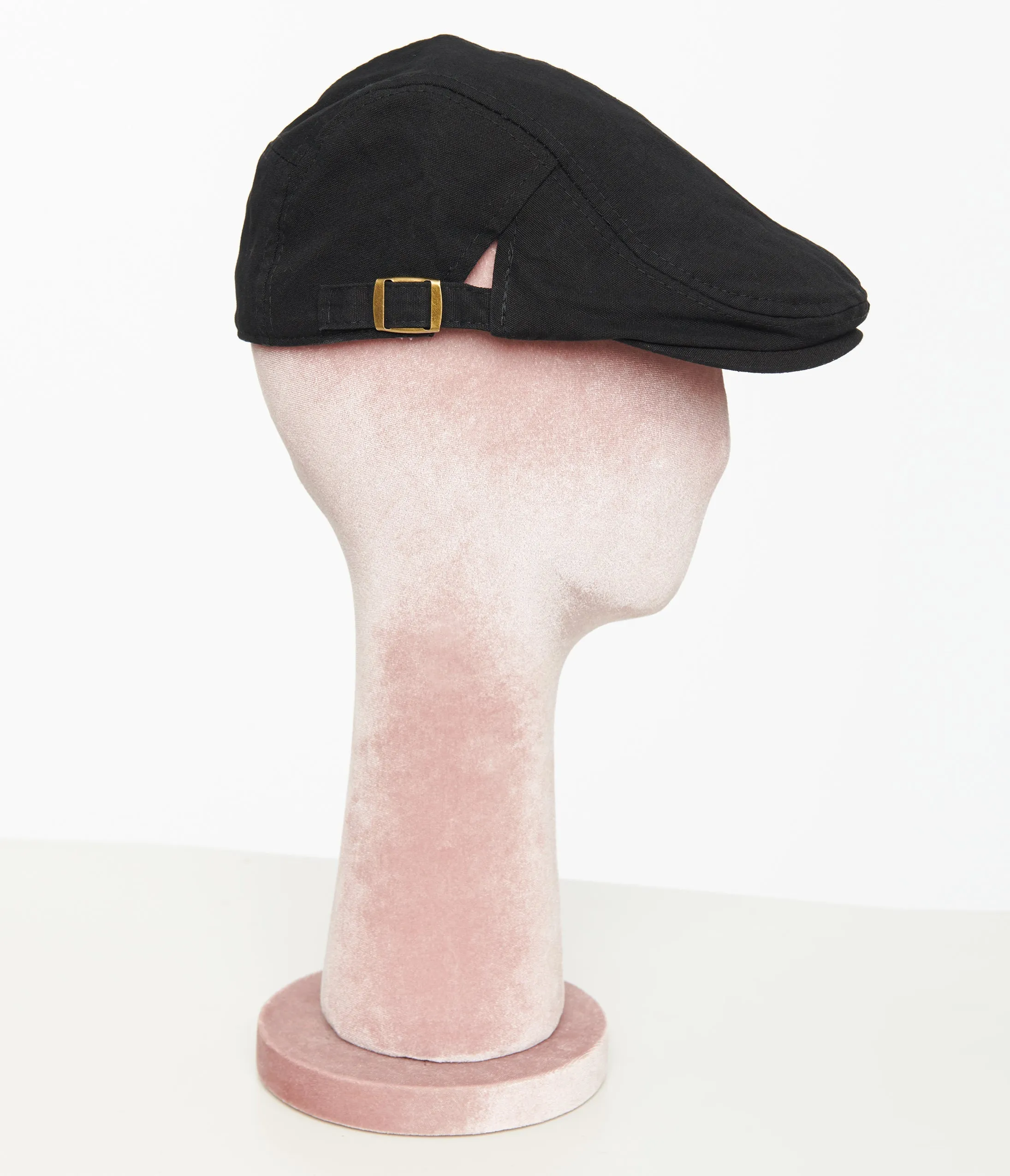 1930s Black Cotton Ivy Newsboy Cap