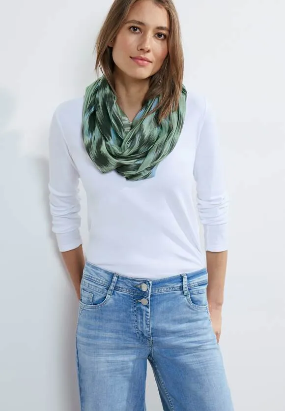 572394- Print Loop Scarf- Strong Khaki- Cecil