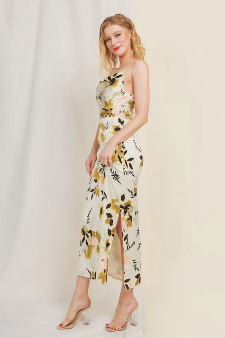 Anaya Floral Satin Maxi Dress