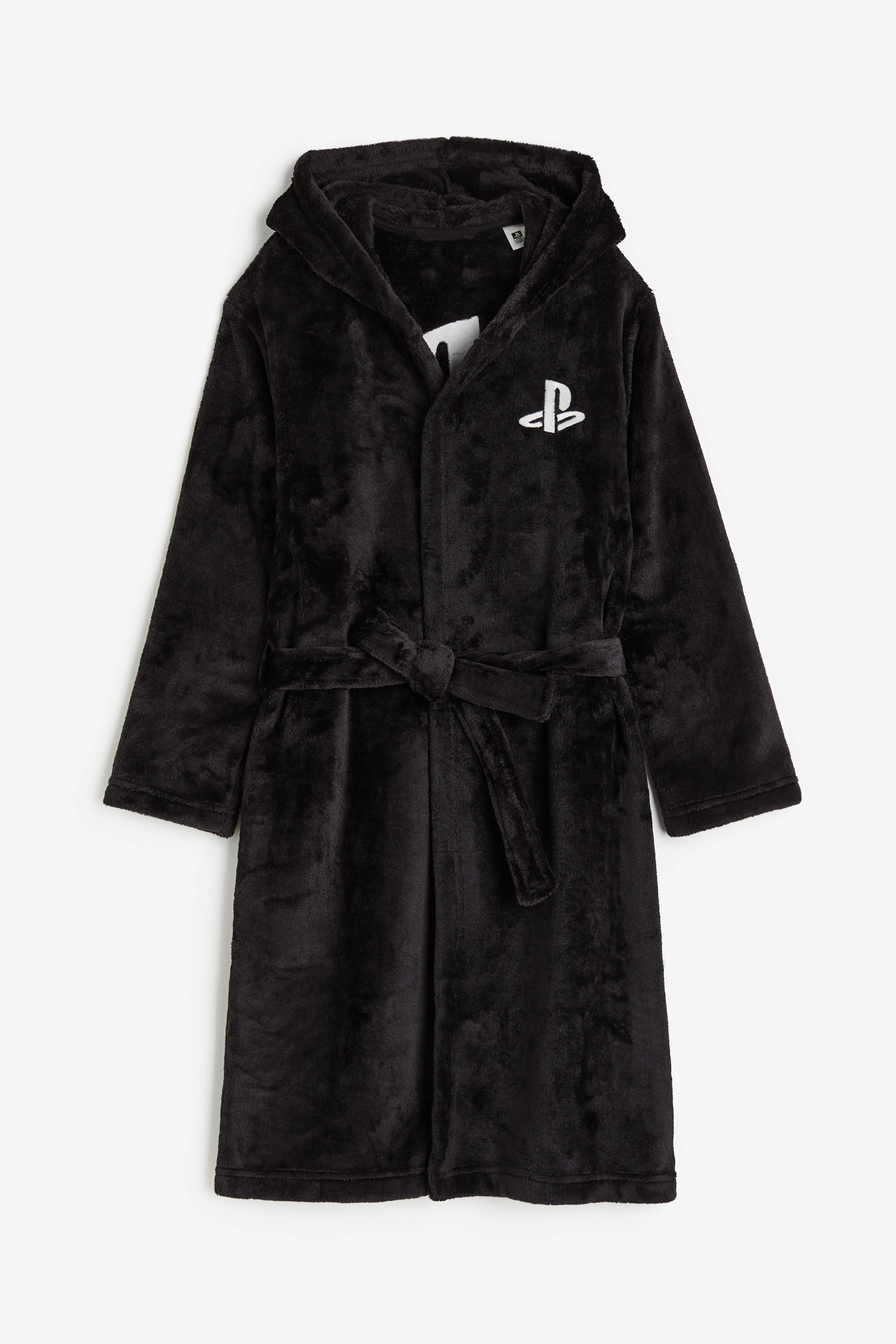 Appliquéd dressing gown - Long sleeve - Knee length - Black/PlayStation - Kids | H&M GB