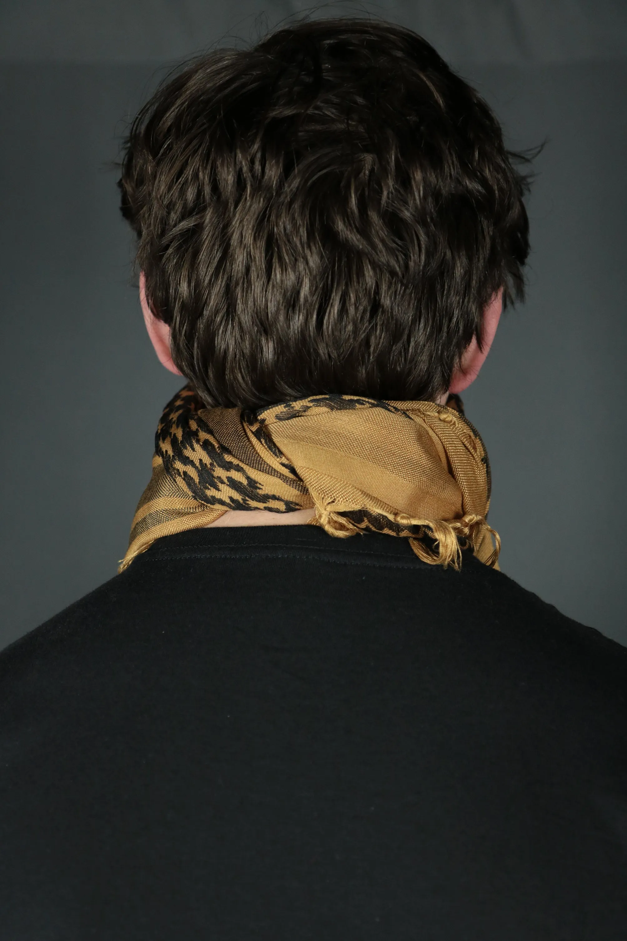 Arabic Sheik Print Shemagh Scarf | Black and Brown Face Scarf