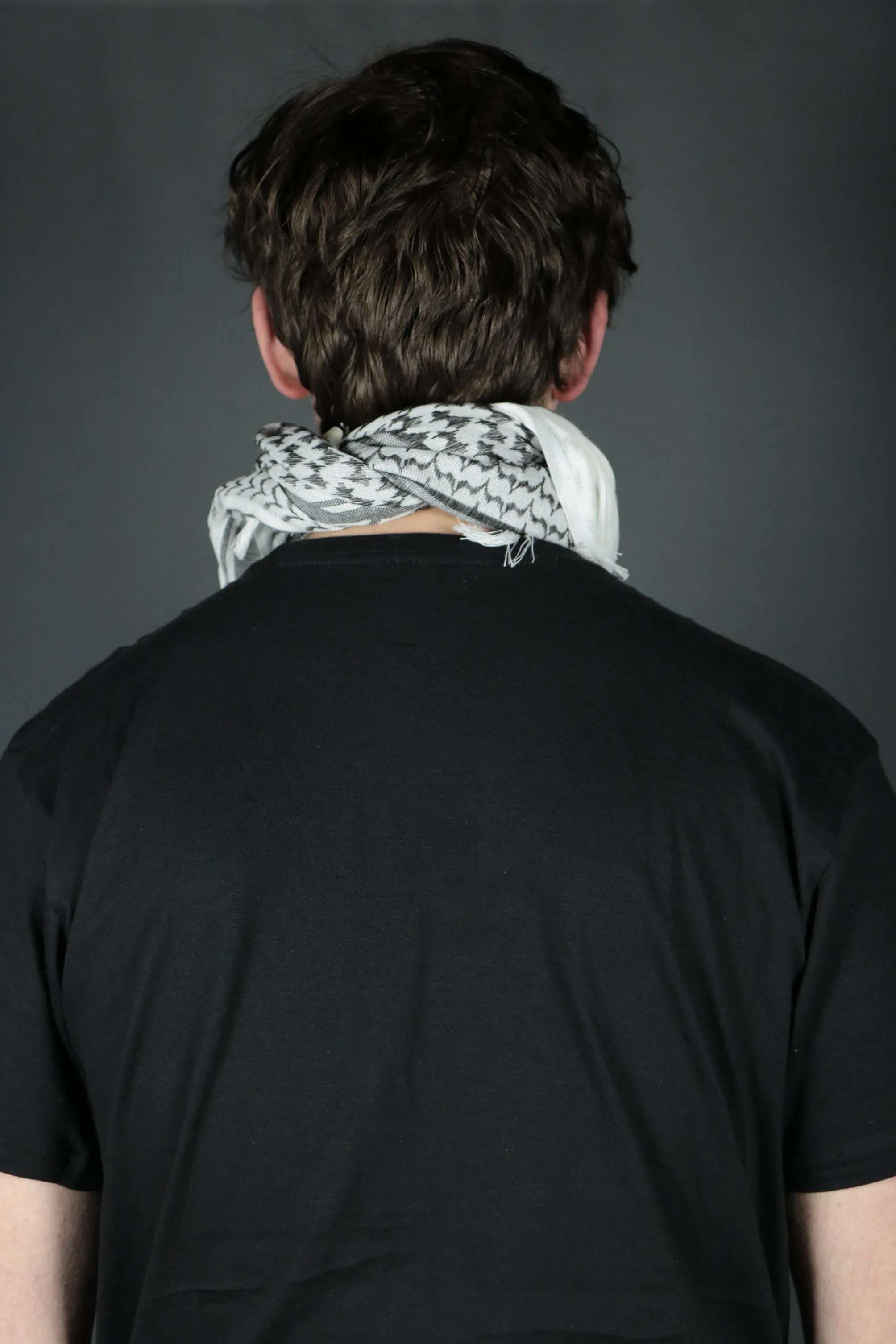 Arabic Sheik Print Shemagh Scarf | Black and White Face Scarf