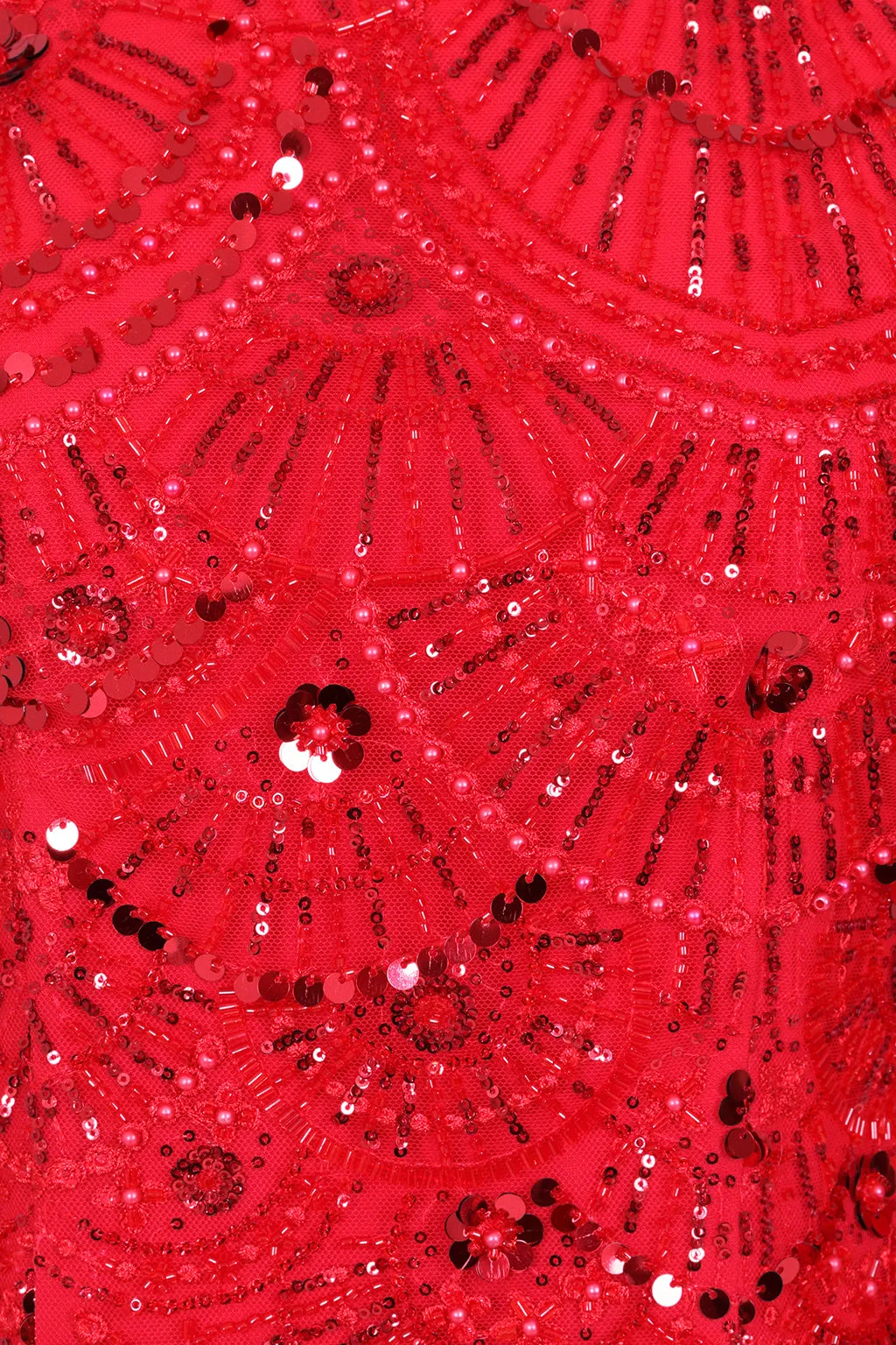 AURORA Embellished Mini Dress in Red