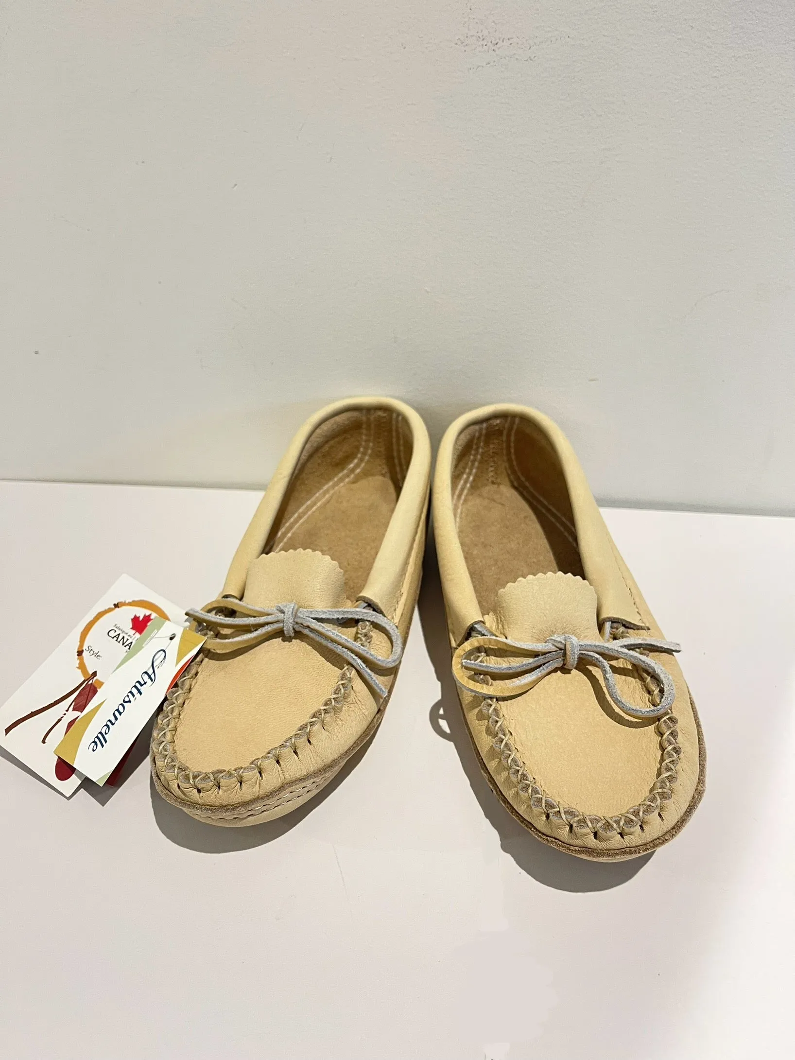 Beige Moose Moccasins