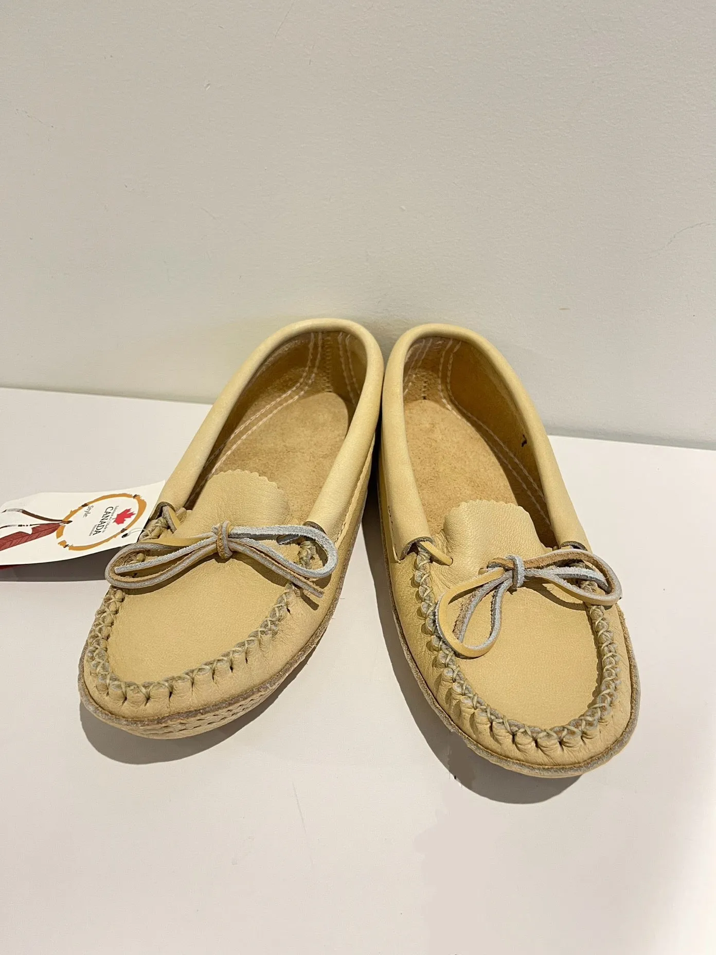 Beige Moose Moccasins