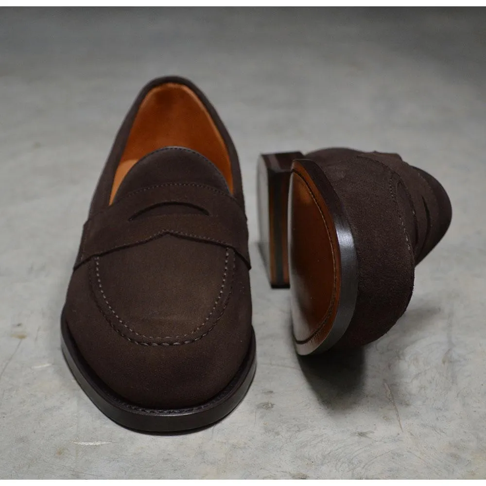 Berwick 1707 Penny Loafer (9628) - Dark Brown Suede