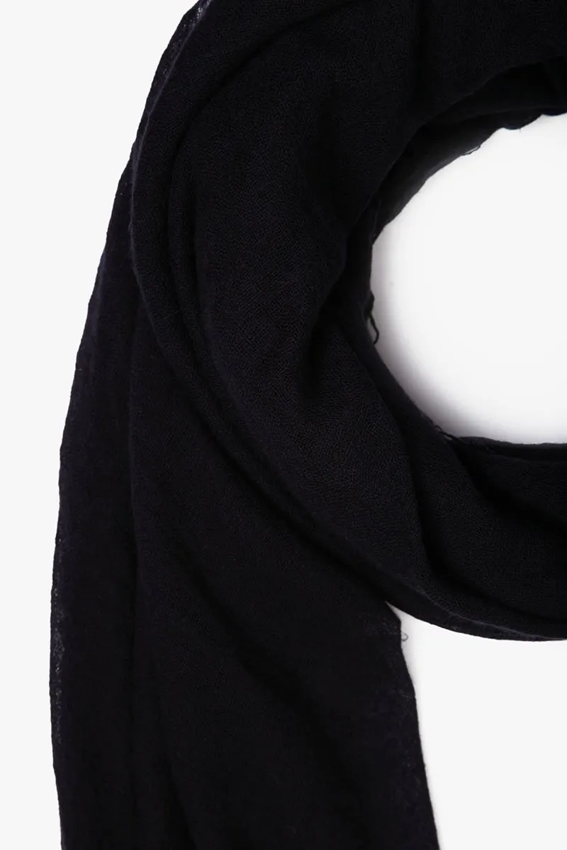 Black Cashmere and Silk Scarf