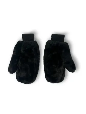 Black Fluffy Mittens