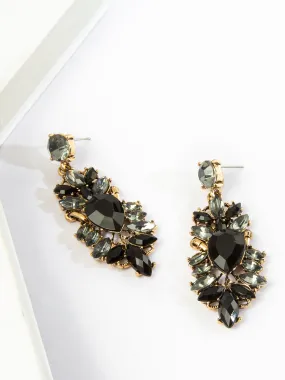 Black Stone Embellished Earrings