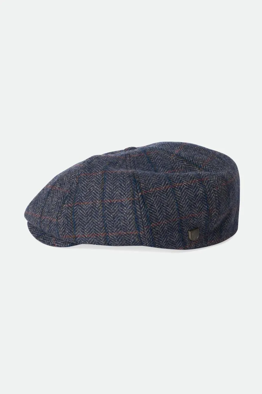 Brood Newsboy Cap - Washed Navy/Beige