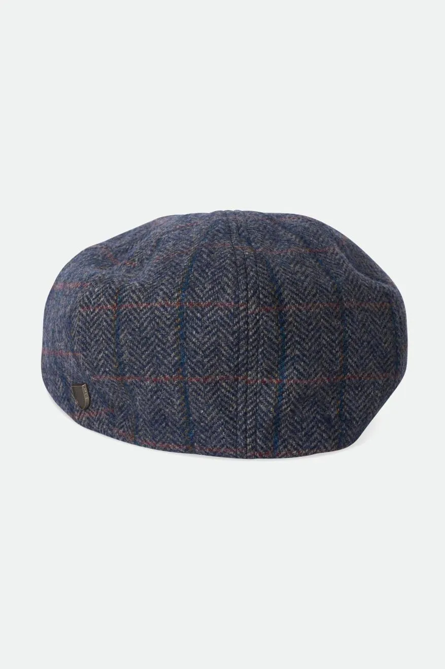 Brood Newsboy Cap - Washed Navy/Beige