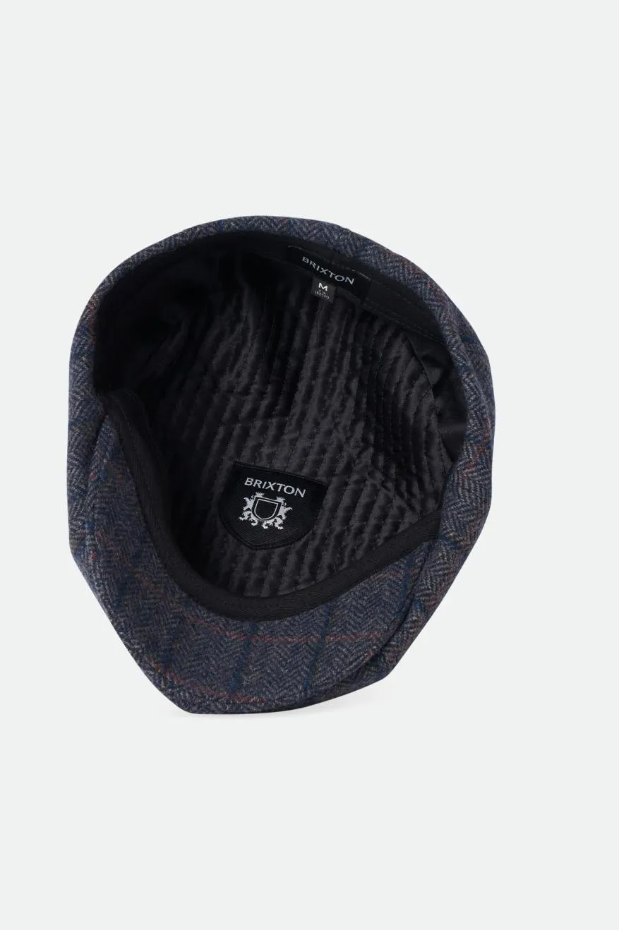 Brood Newsboy Cap - Washed Navy/Beige