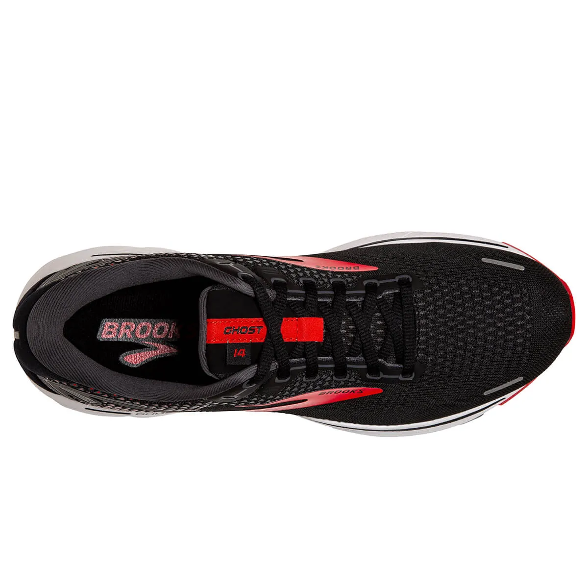 Brooks Ghost 14 Mens | Black/red/white