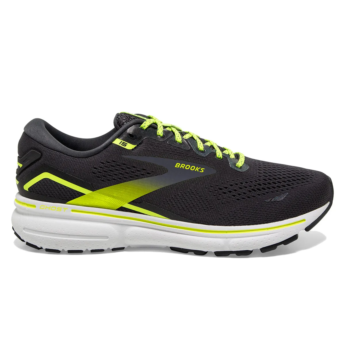 Brooks Ghost 15 Mens | Ebony/white/nightlife