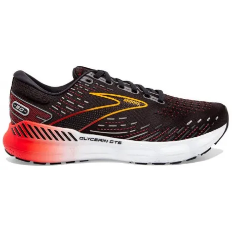 BROOKS GLYCERIN GTS 20 BLACK/BLACKENED PEARL/FIERY RED FOR MEN'S