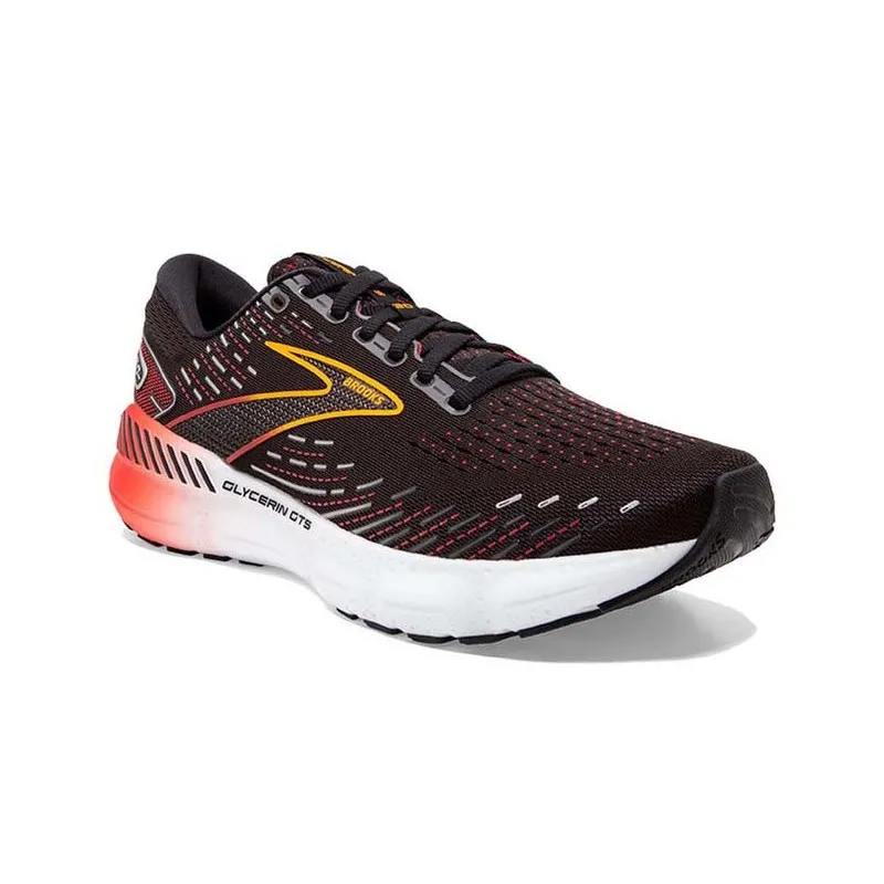 BROOKS GLYCERIN GTS 20 BLACK/BLACKENED PEARL/FIERY RED FOR MEN'S