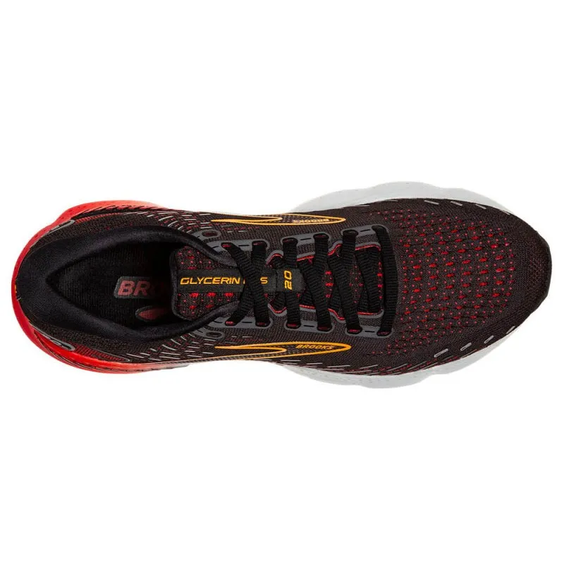 BROOKS GLYCERIN GTS 20 BLACK/BLACKENED PEARL/FIERY RED FOR MEN'S