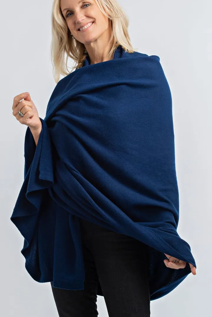 Cashmere Blanket Travel Wrap | Dark Navy