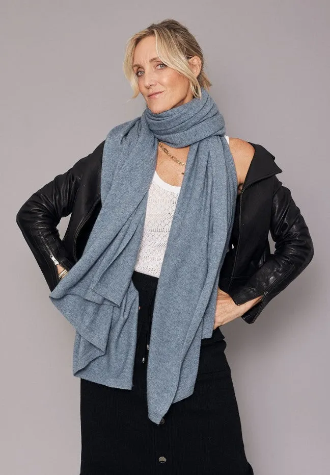 Cashmere Blanket Travel Wrap | Jeans Blue