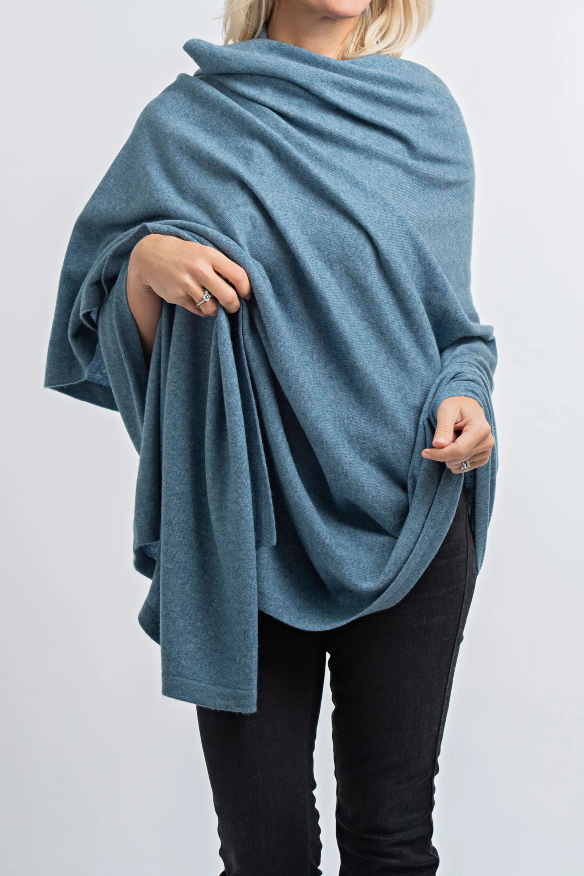 Cashmere Blanket Travel Wrap | Jeans Blue