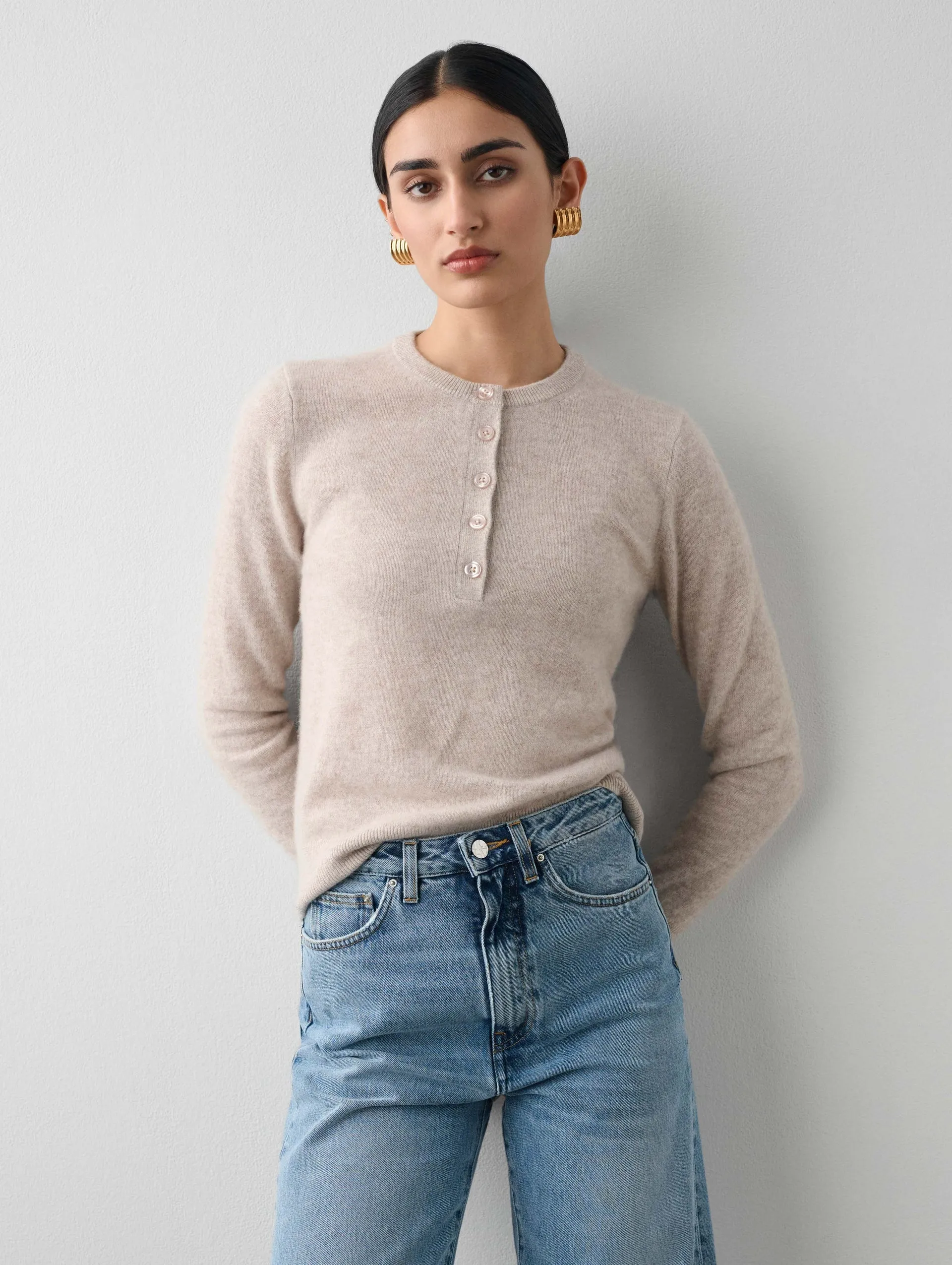 CASHMERE BUTTON HENLEY