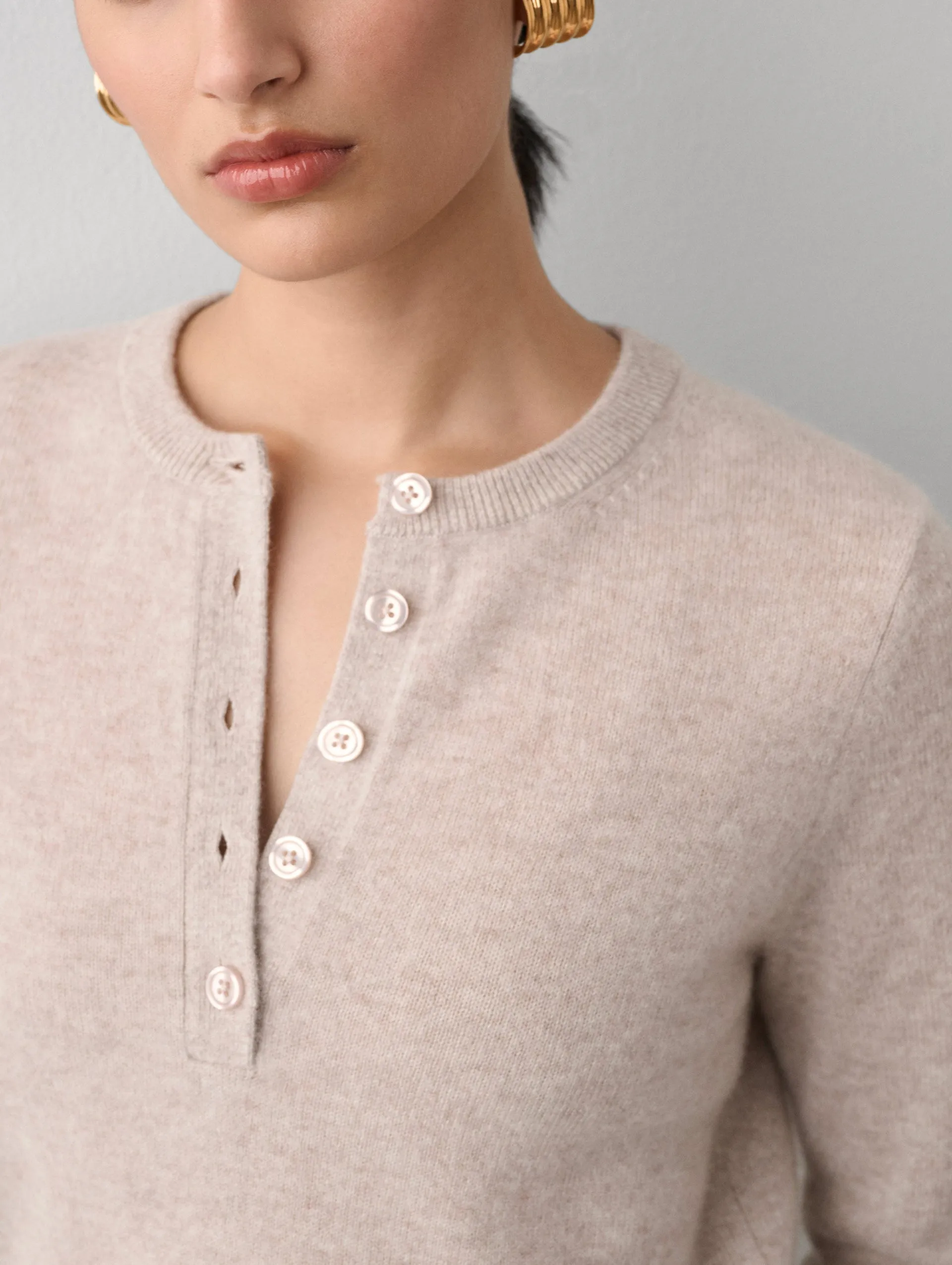 CASHMERE BUTTON HENLEY