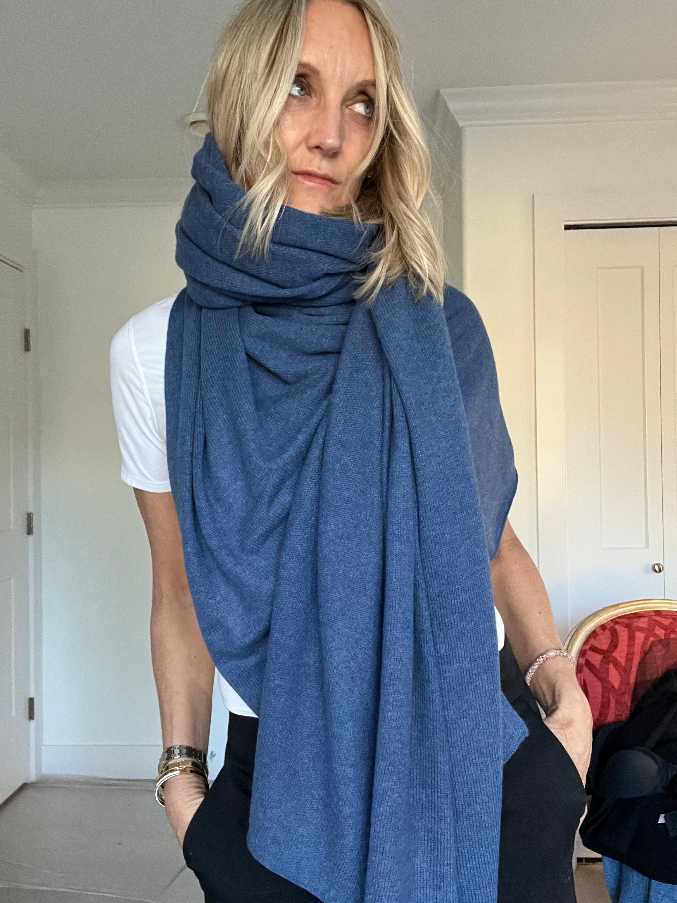 Cashmere Euro Wrap | Dark Denim