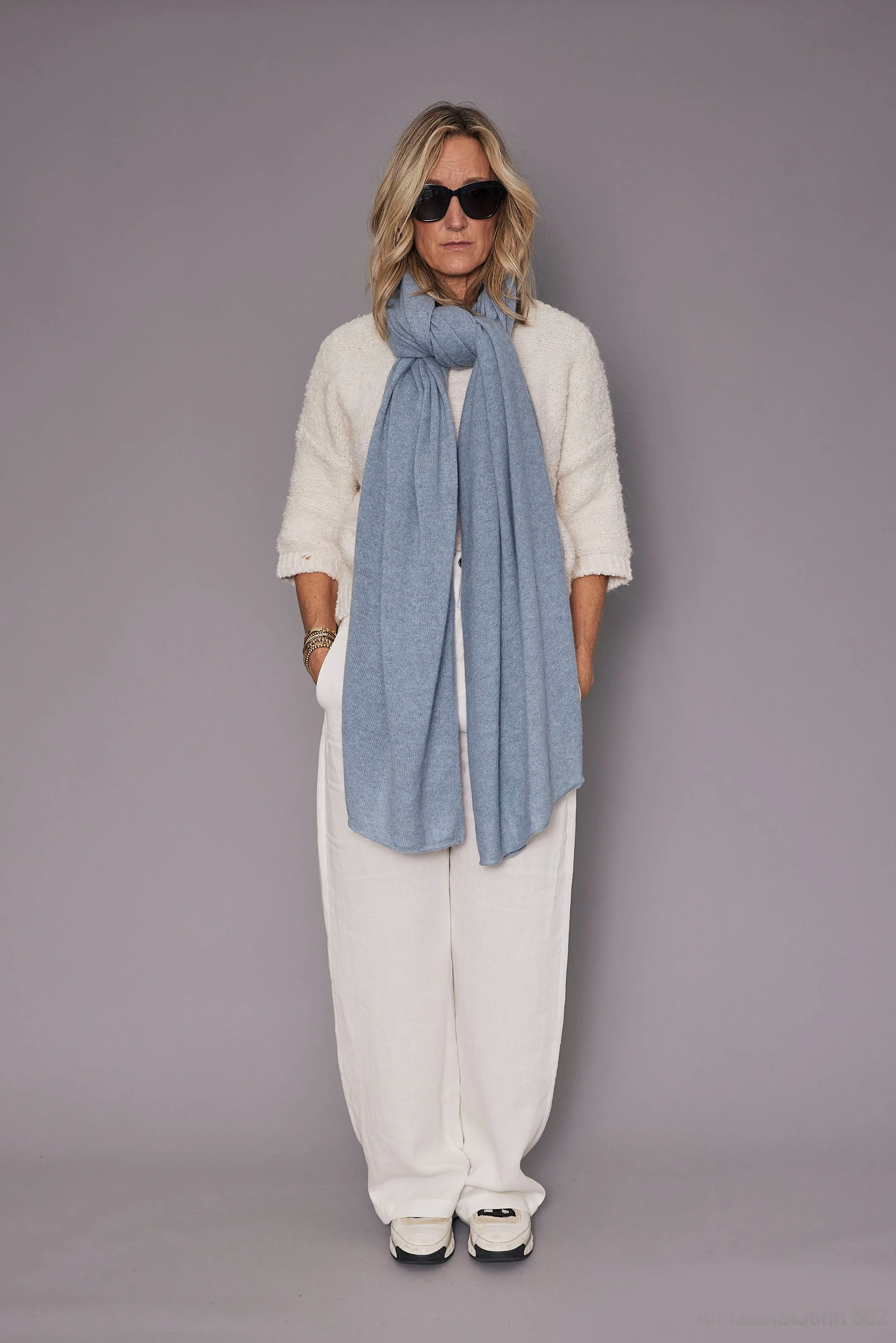 Cashmere Euro Wrap | Light Denim