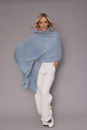 Cashmere Euro Wrap | Light Denim