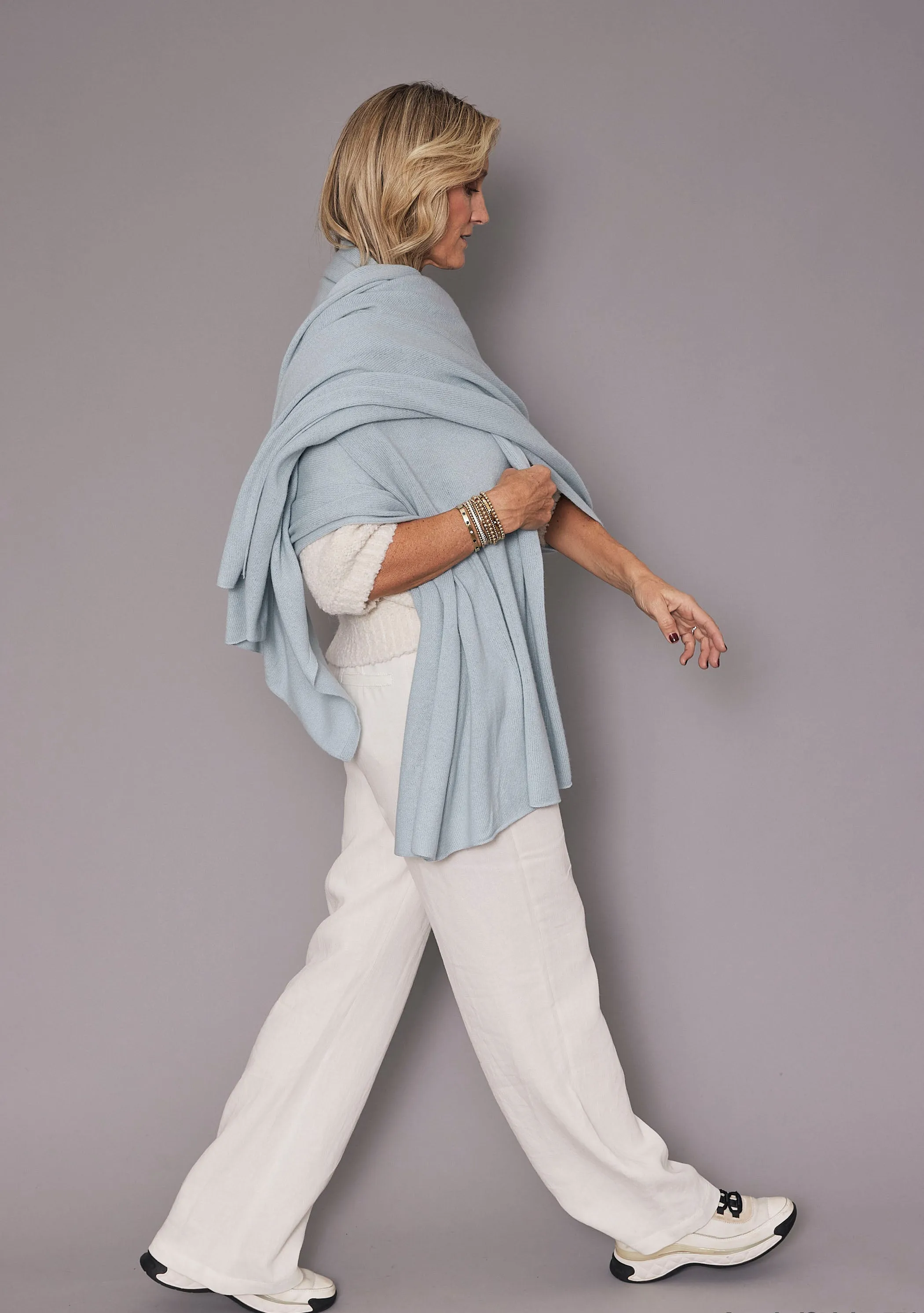 Cashmere Euro Wrap | Pale Blue