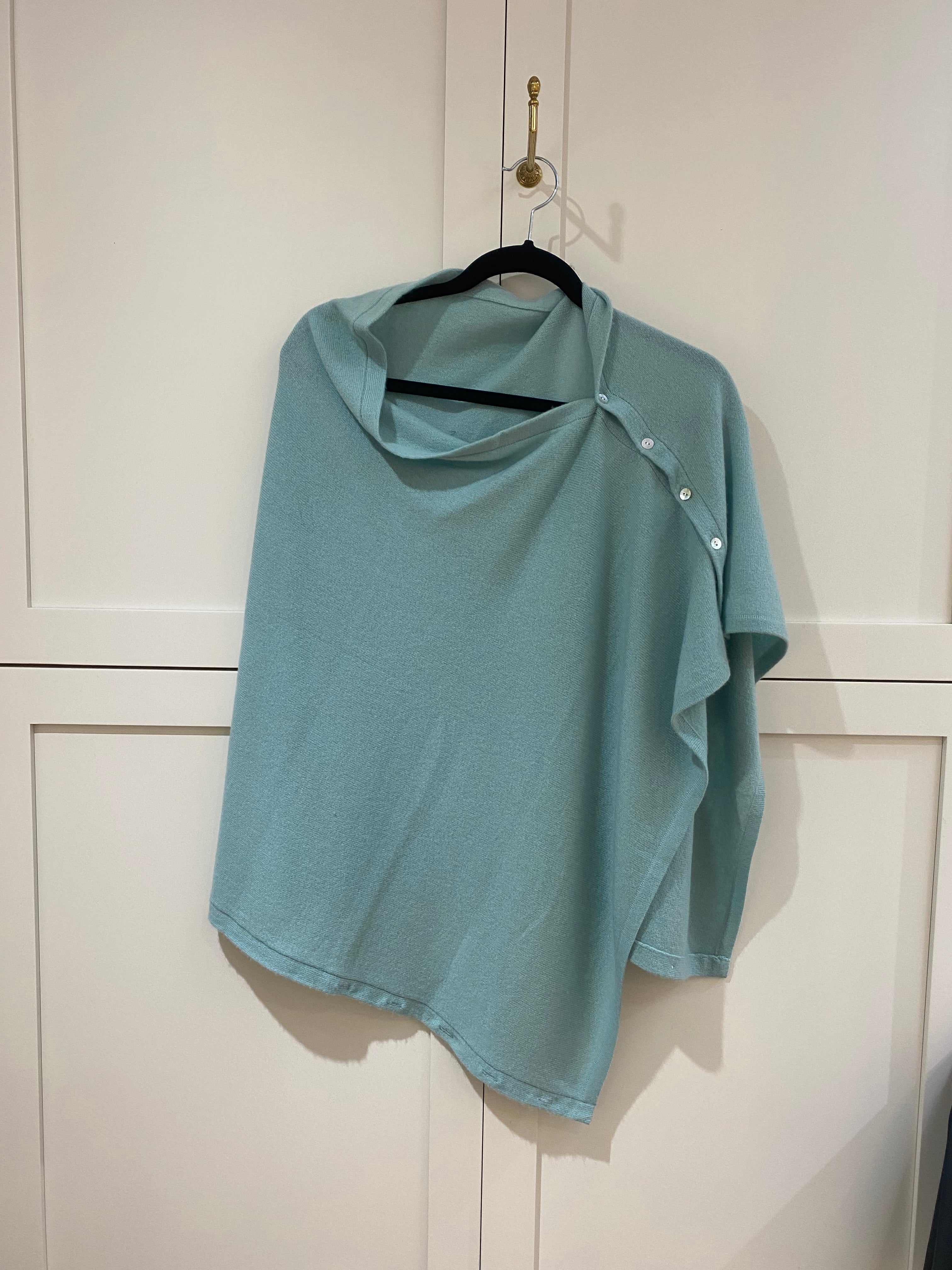 Cashmere Poncho Seafoam Green | One Left!