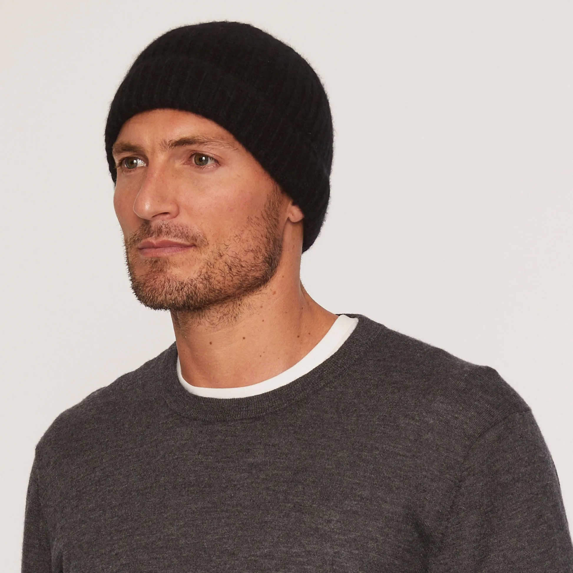 Cashmere Project Men's Ribbed Cashmere Hat