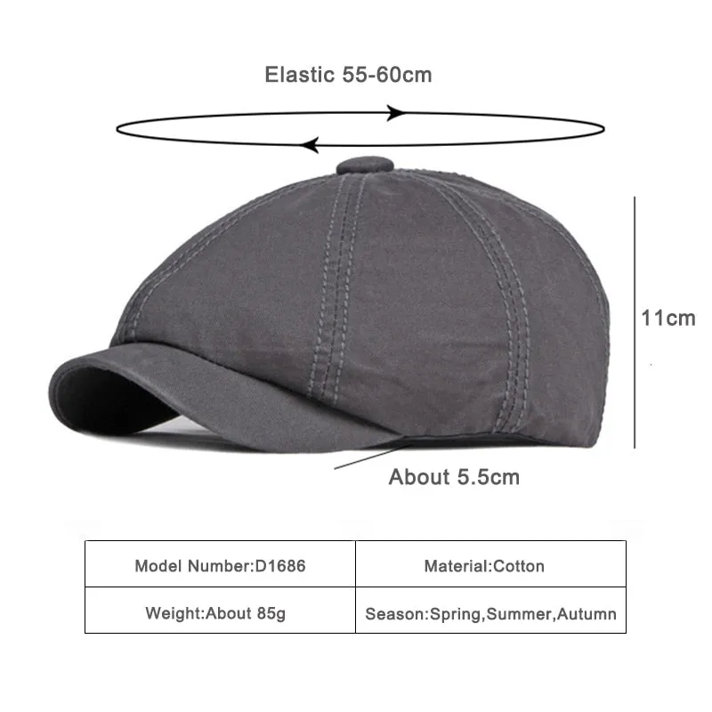 Casual Flat Cotton Solid Vintage Gorras Cap for Men and Women