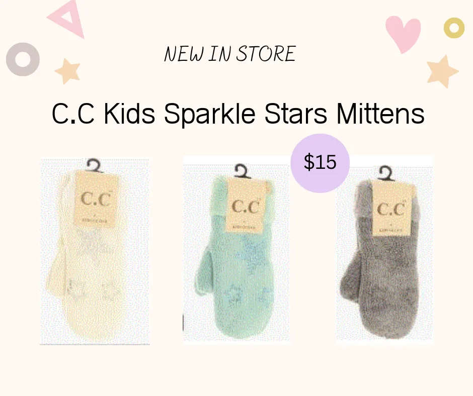 C.C Kids Sparkle Stars Mittens