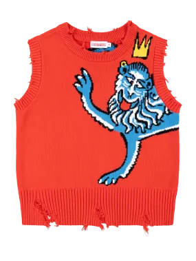 CHARLES JEFFREY - Graphic Slash Vest - PAPRIKA SILLY LION