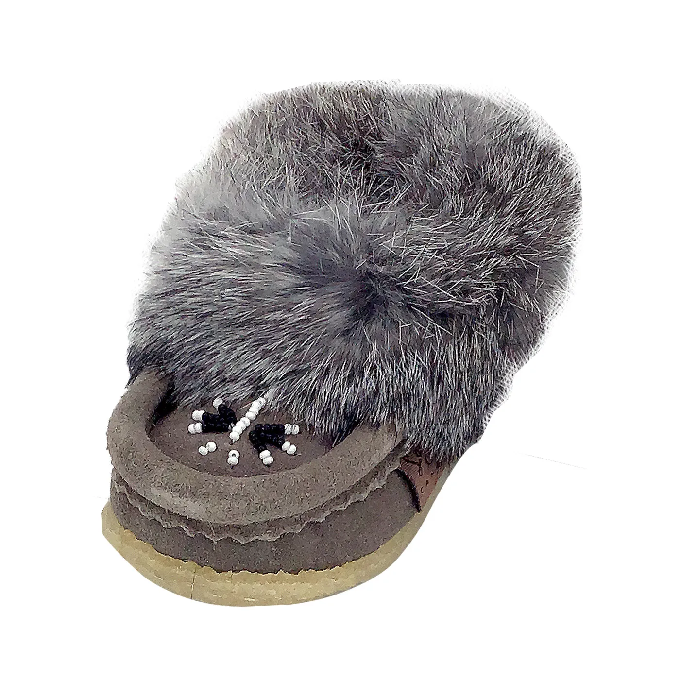 Children's Crepe Sole & Rabbit Fur Moccasins (Final Clearance)