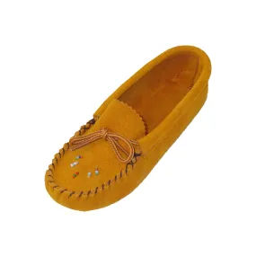 Children's Soft Sole Beaded Suede Moccasins