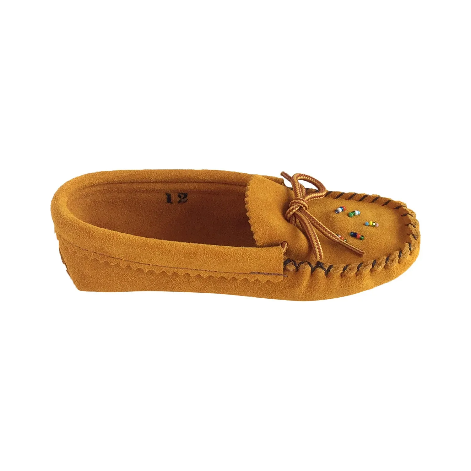 Children's Soft Sole Beaded Suede Moccasins