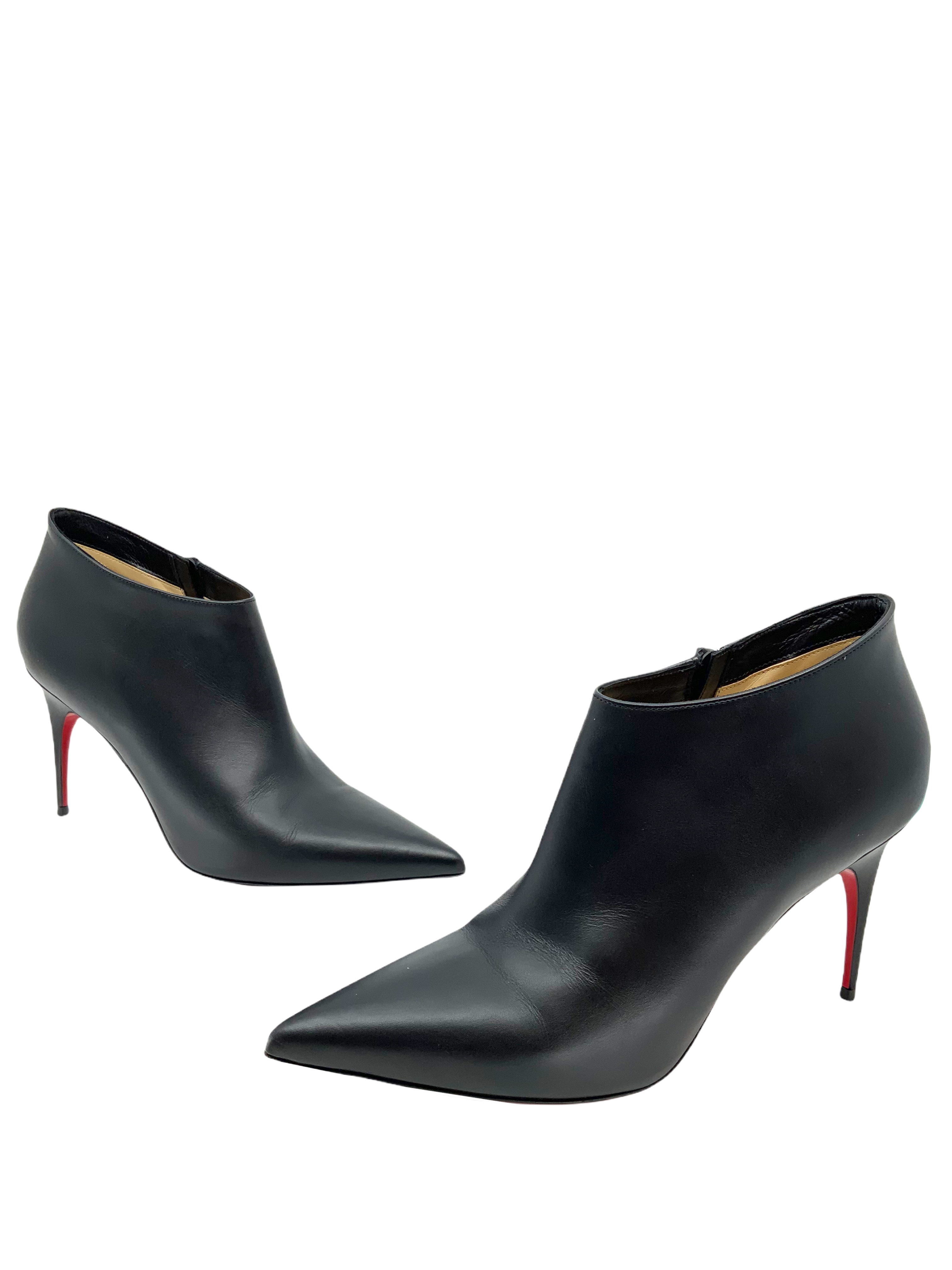 Christian Louboutin Leather Point-Toe Bootie Size 9