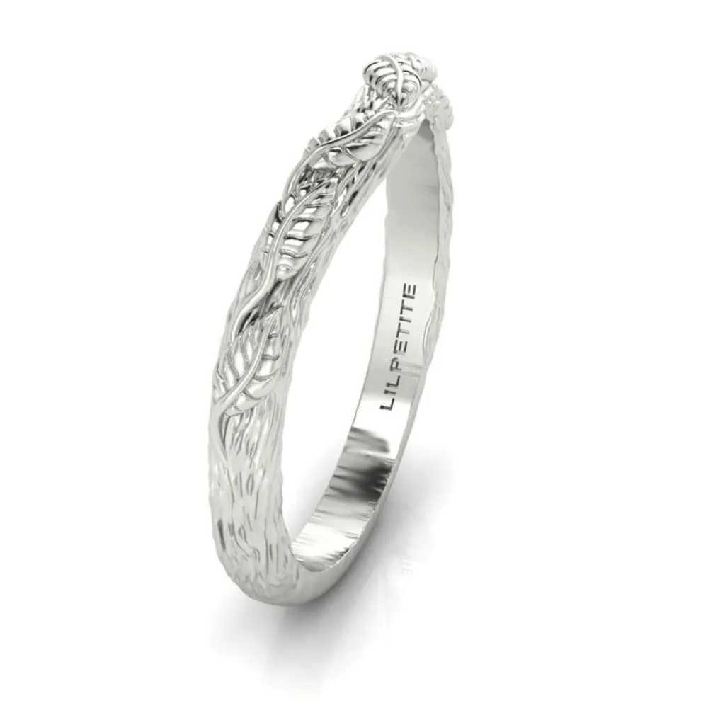 Climbing Leaves - Tree Bark, Leaves nature curved ring