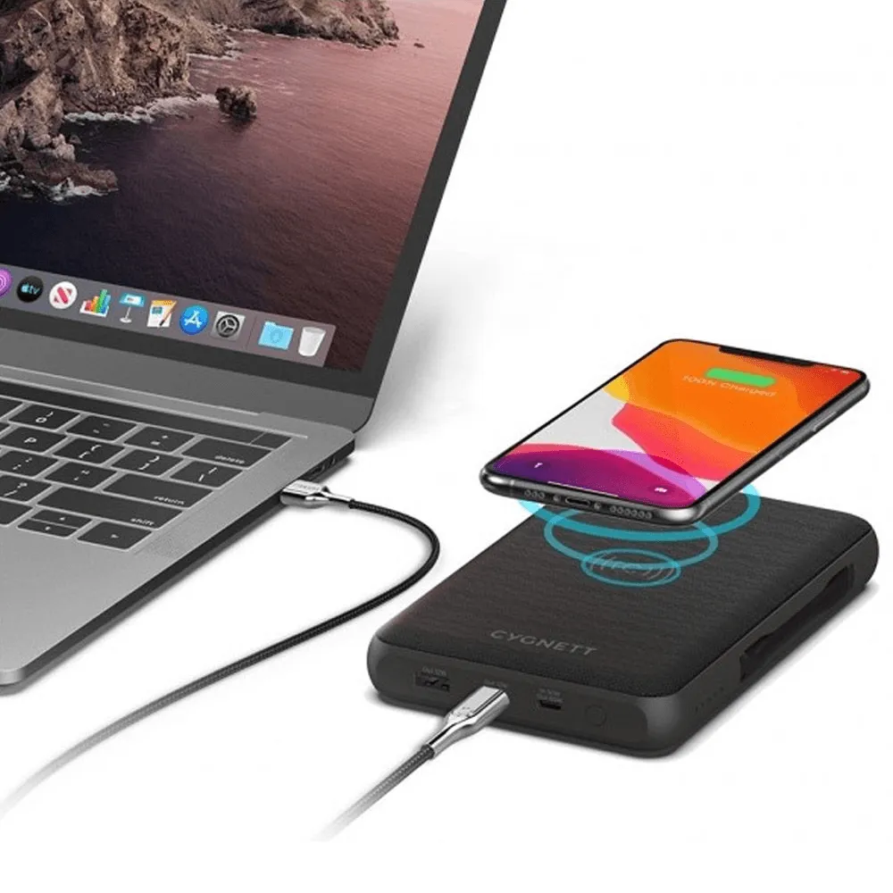 Cygnett ChargeUp Edge+ 27000 mAh Wireless Power Bank Charger 27K