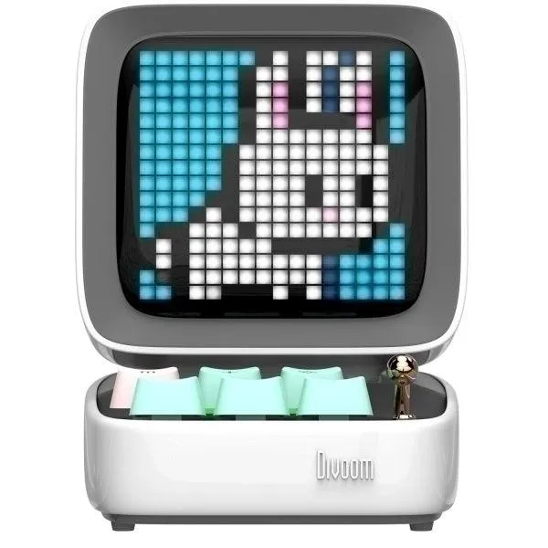 Divoom Ditoo Pro Retro Pixel Art Bluetooth Speaker 15 Watt White