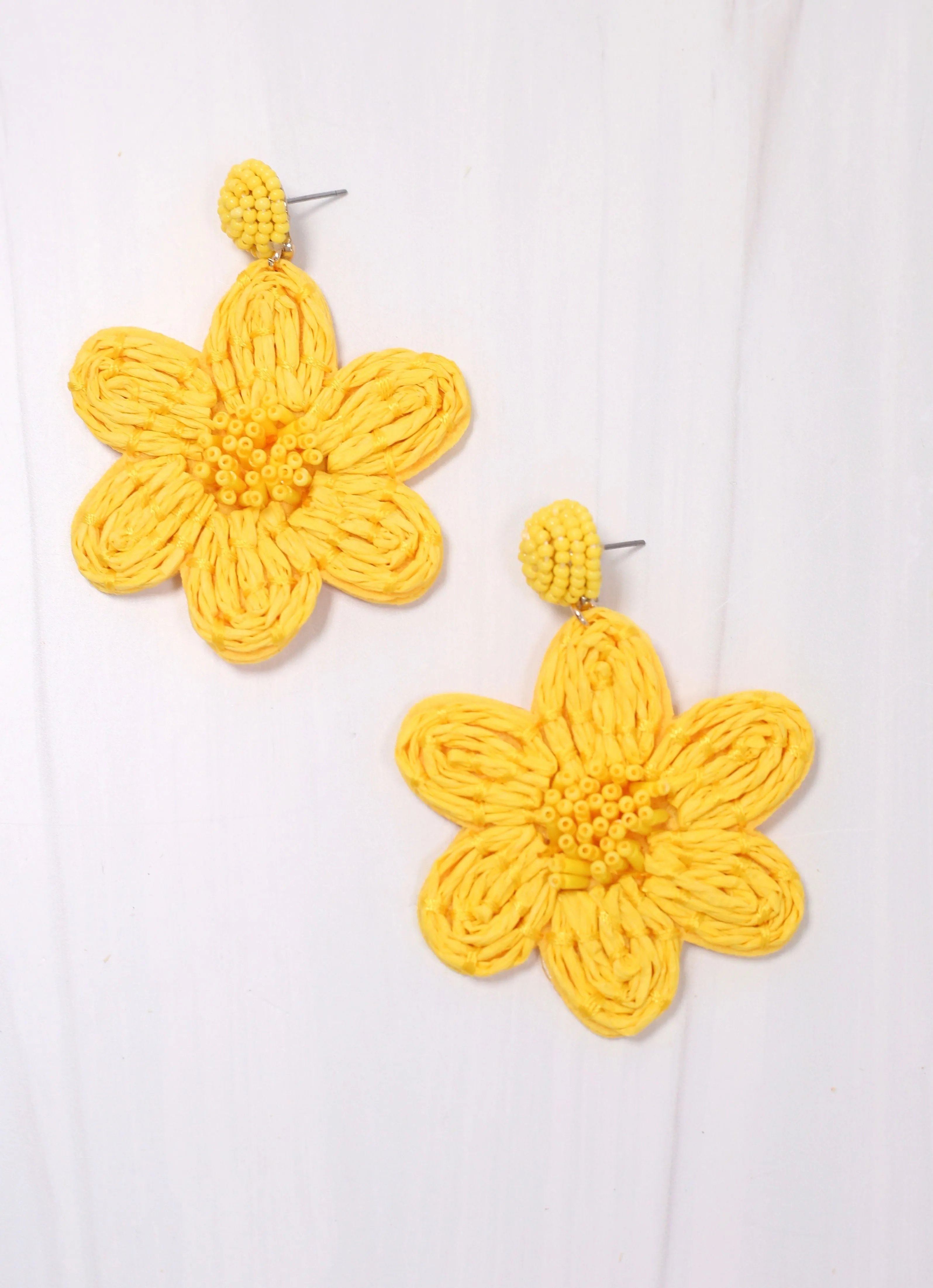 Dorion Flower Embellished Earring YELLOW