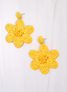 Dorion Flower Embellished Earring YELLOW