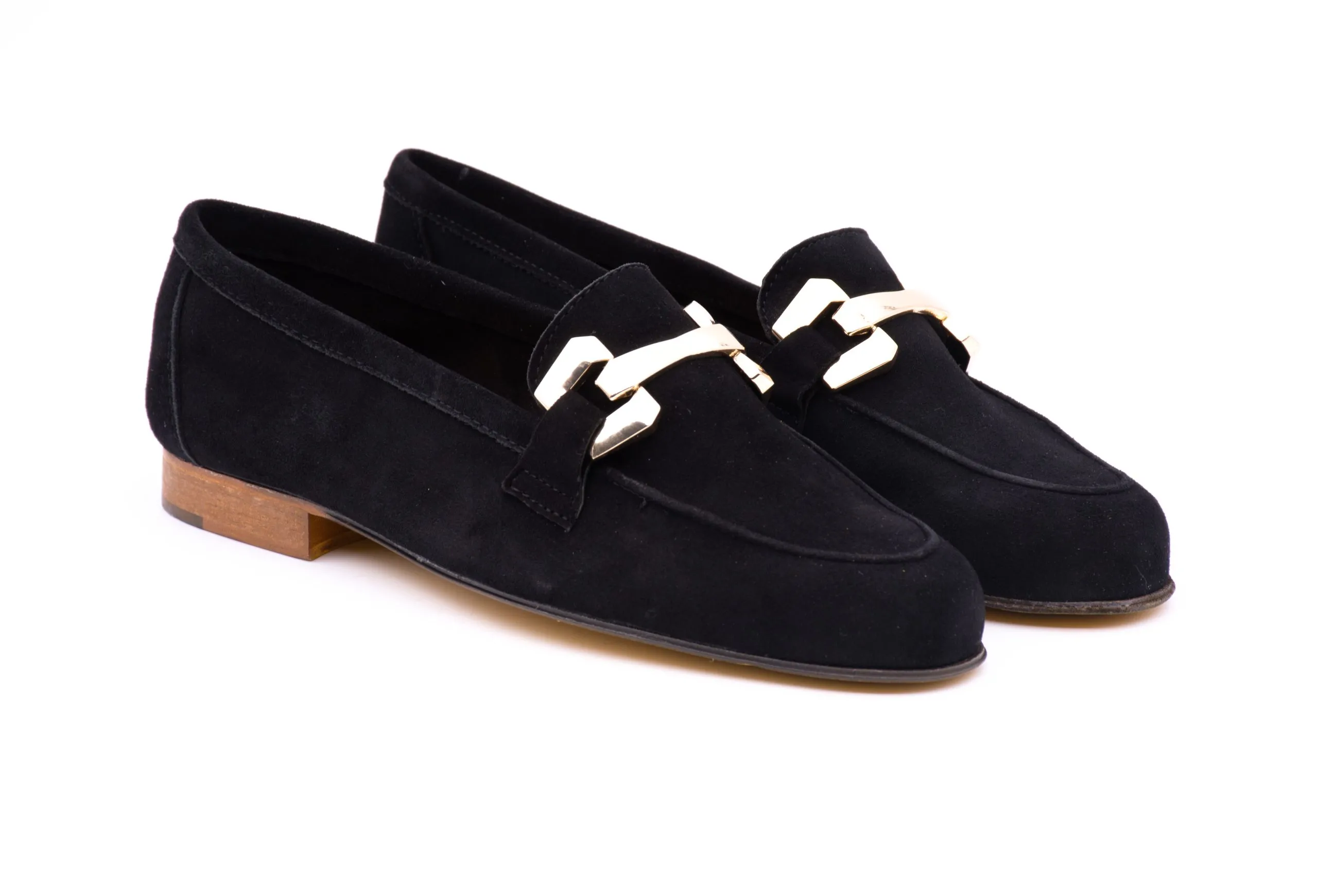 Elegant suede loafer with horsebit