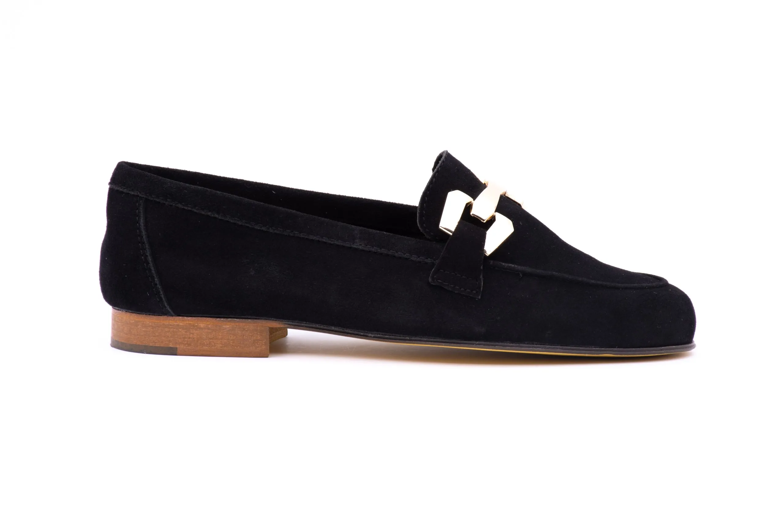 Elegant suede loafer with horsebit