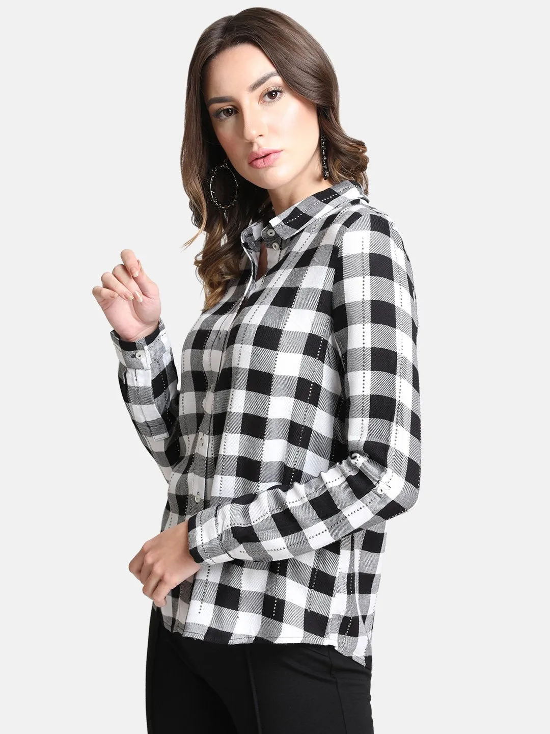 Embellished Check Shirt