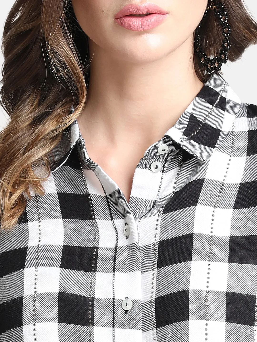 Embellished Check Shirt