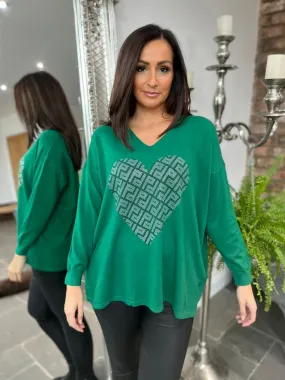 Embellished Pattern Heart Top Alexis