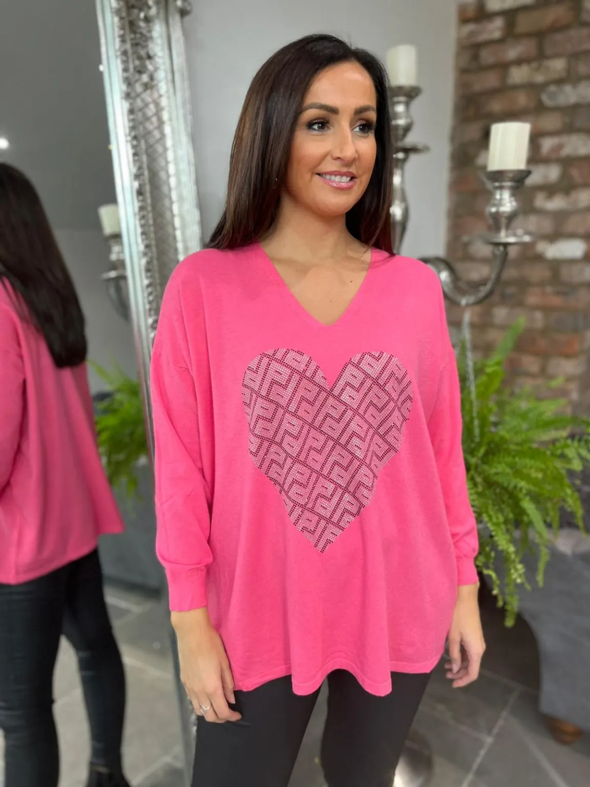 Embellished Pattern Heart Top Alexis